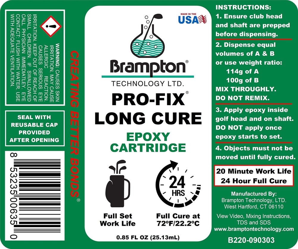Brampton PRO-FIX Long Cure Golf Epoxy - Full Set Work Life - Extra Strength -...