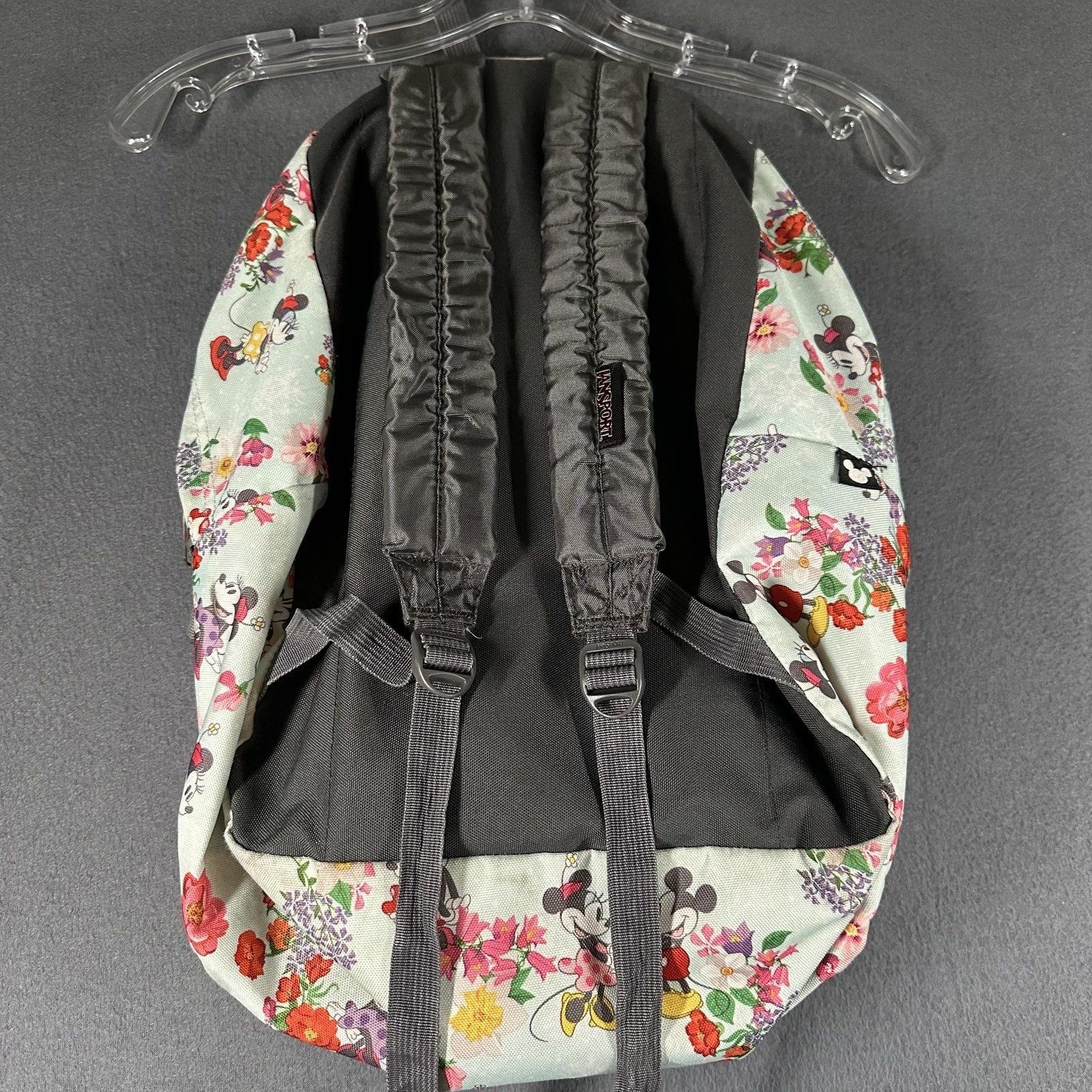JanSport Disney Superbreak Backpack 18in Mickey Minnie Floral Print Multicolor