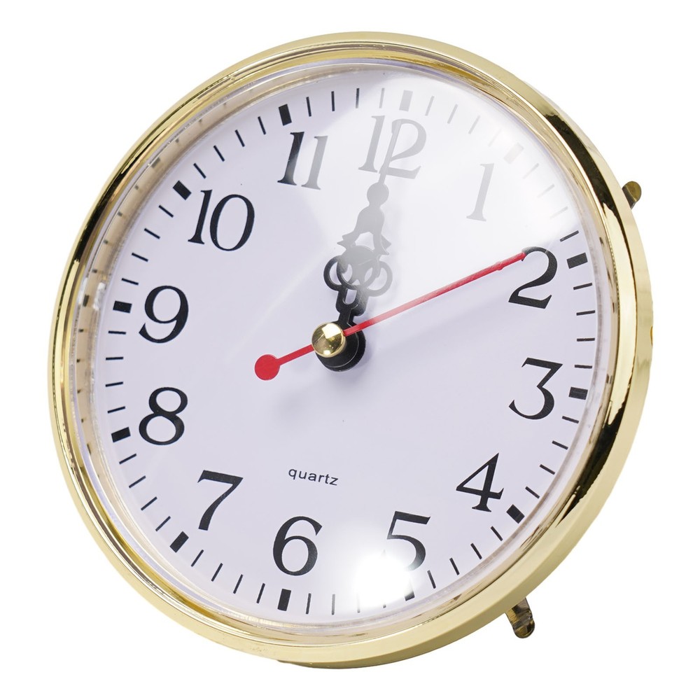 DIY Quartz Clock Insert with Gold Trim Precision Movement Sizes