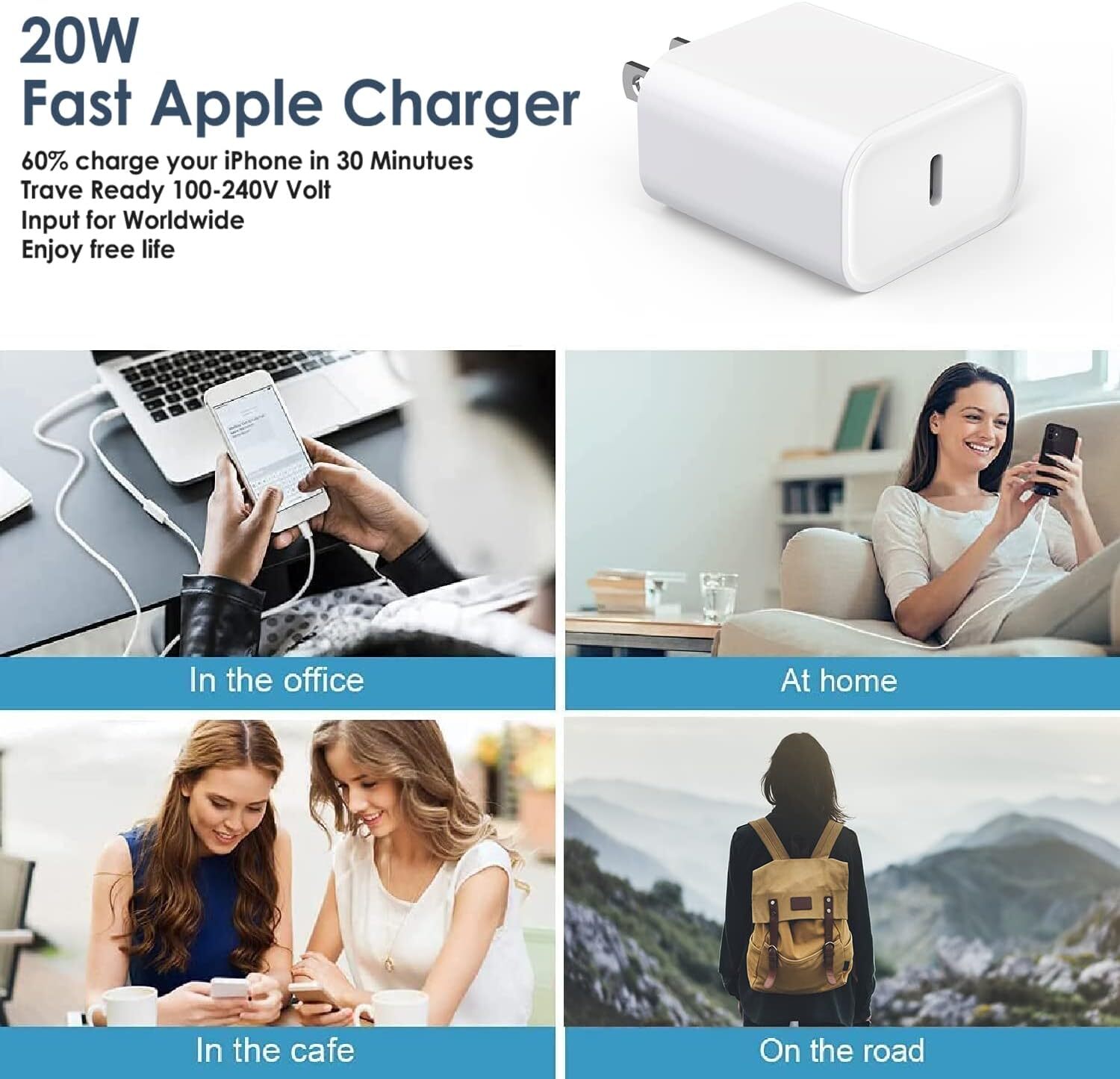Lot 20W USB C Type C Power Adapter Fast Charger Block For iPhone 17 16 15 14 13