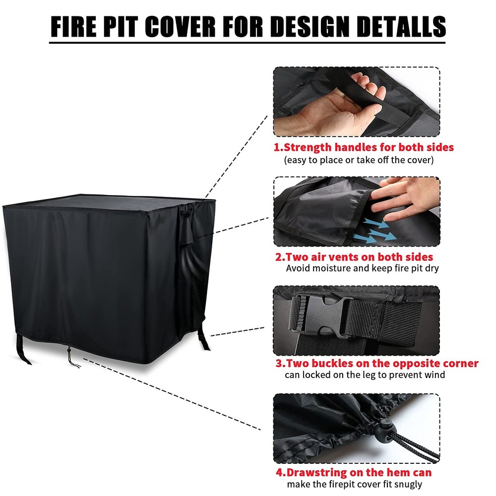 Fire Pit Cover Rectangular 48 Inch,Propane Gas Fire Pit Table Cover,Outdoor W...