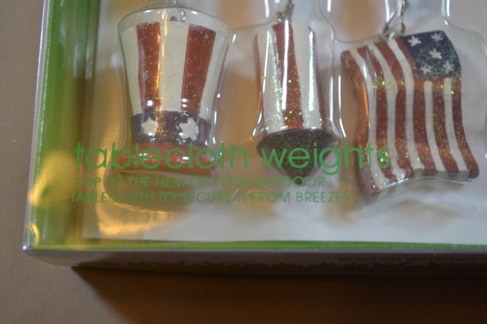 Boston Warehouse Patriotic Tablecloth Weights NIB