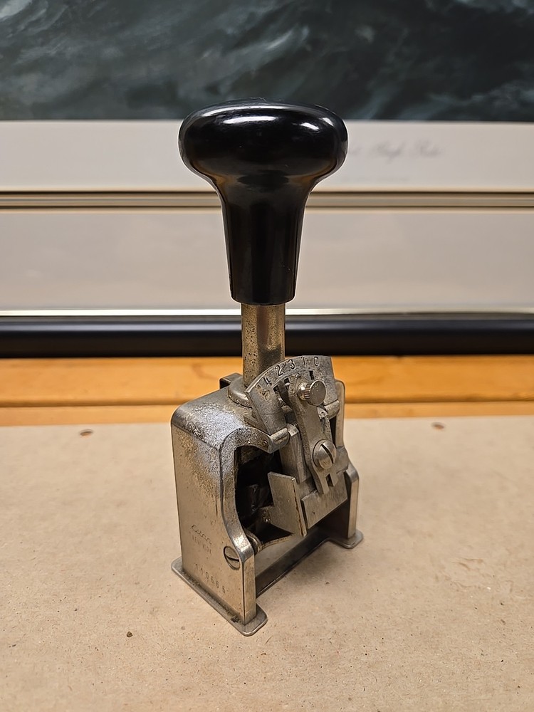 Antique Automatic Numbering Machine  1920s-30s Ectan NY German Made Pre War Work
