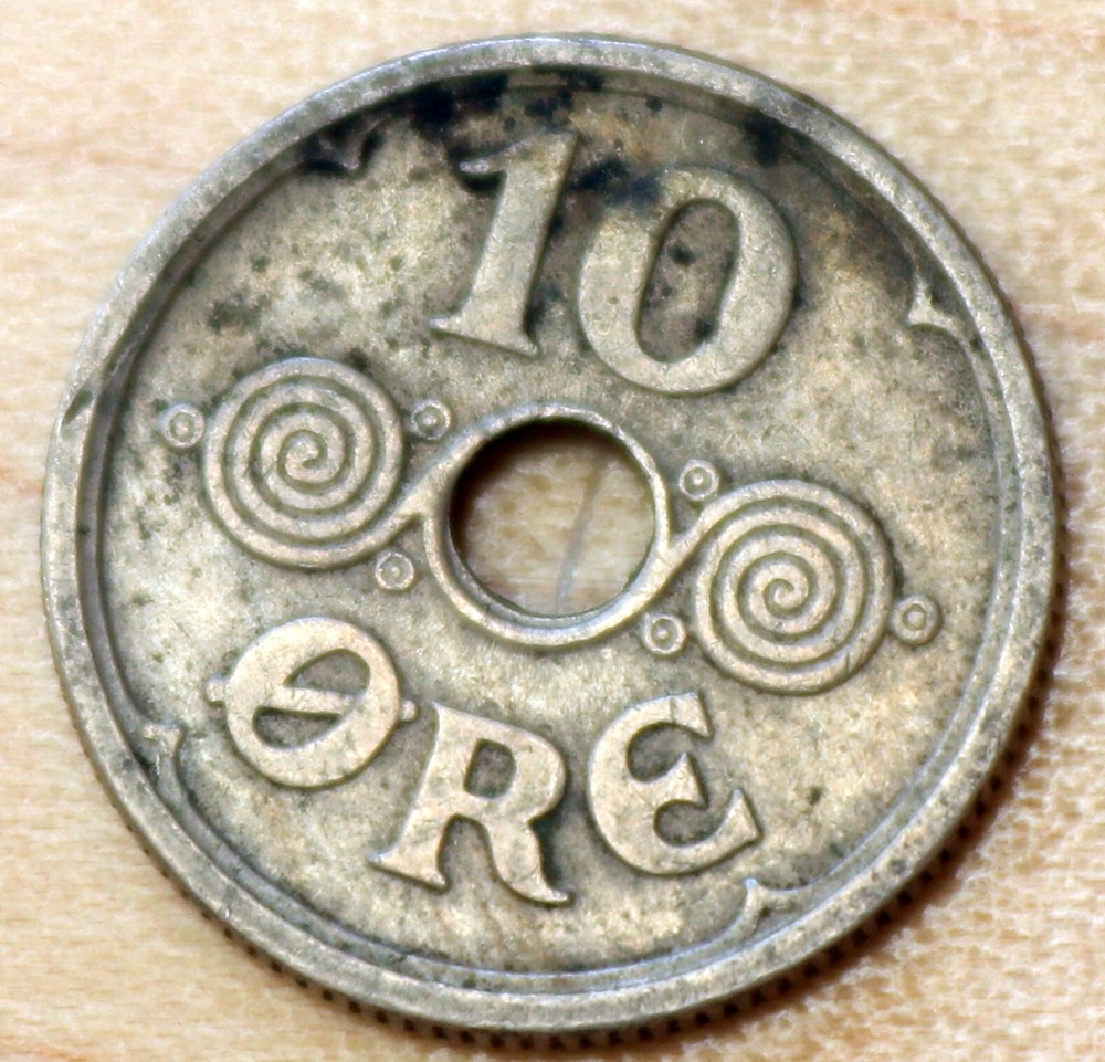 1925 Denmark 10 Ore Christian X