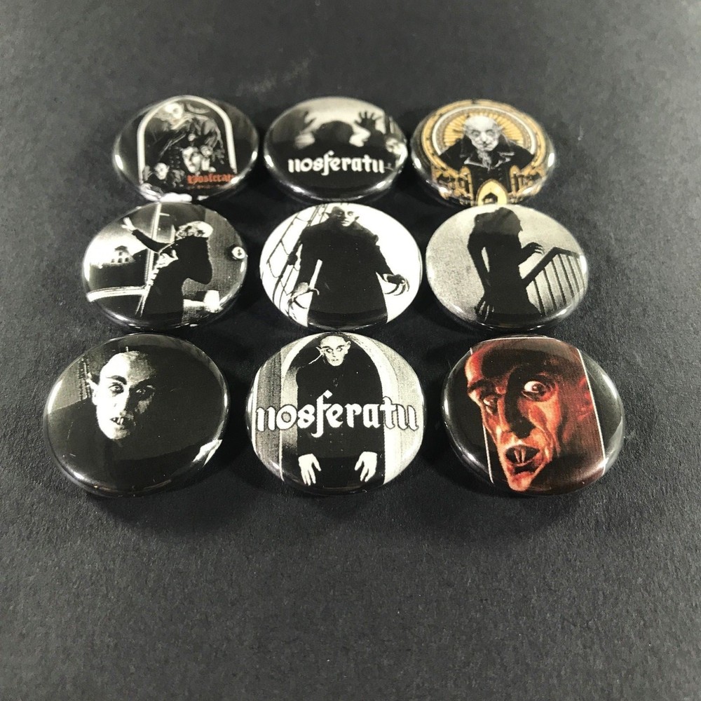 Nosferatu 1" Button Pin Set Bram Stoker Dracula Vampire Classic