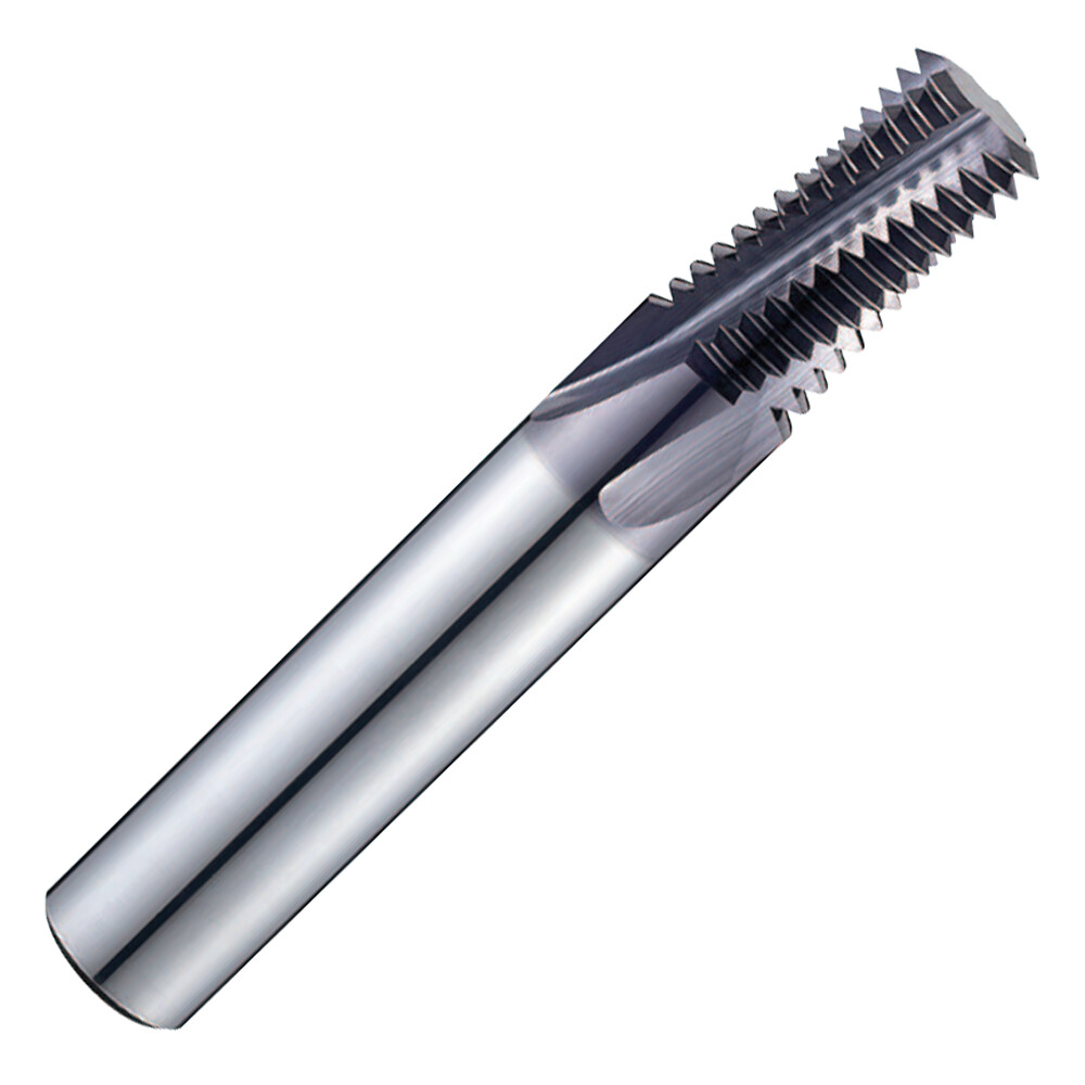 1/2 & 3/4 NPTF 4 Flute 15Deg Helical Carbide Thread Mill for 60Deg Threads