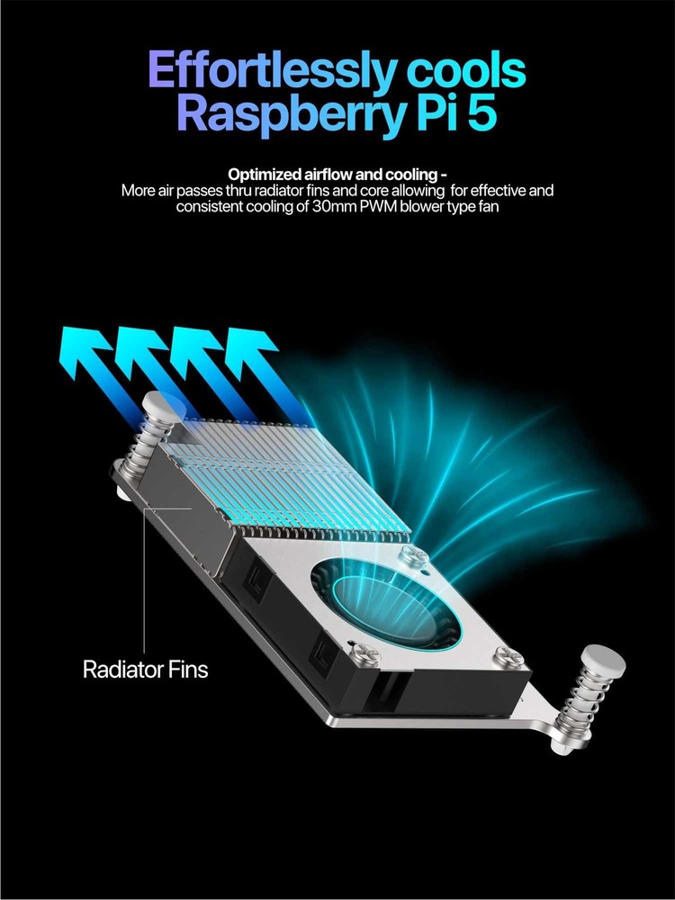 Argon Active Cooler for Raspberry Pi 5 | Large Aluminum Heatsink and Raspberr...