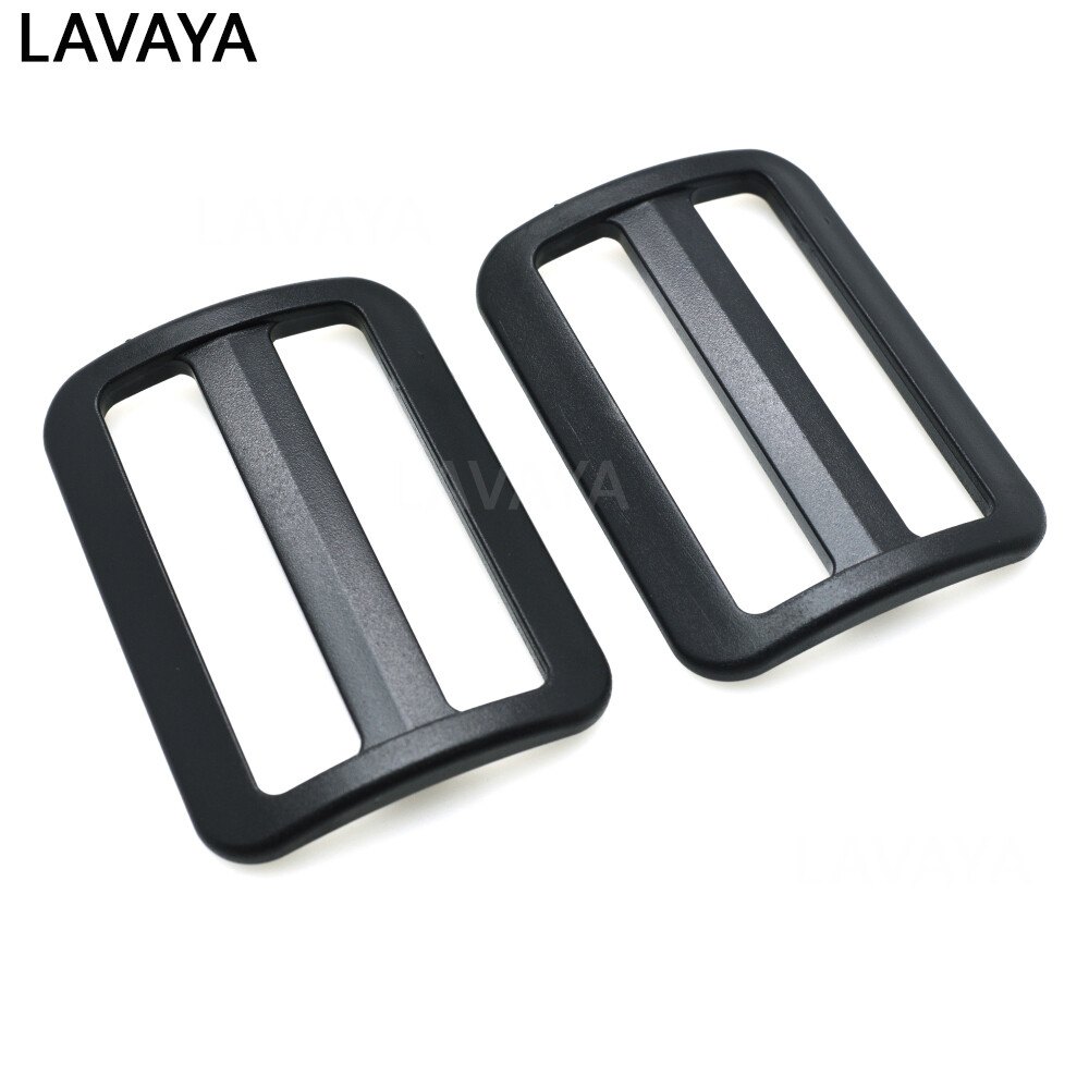2pcs/pack Pack 55mm Plastic Tri-Glide Slider Adjustable Buckle Black