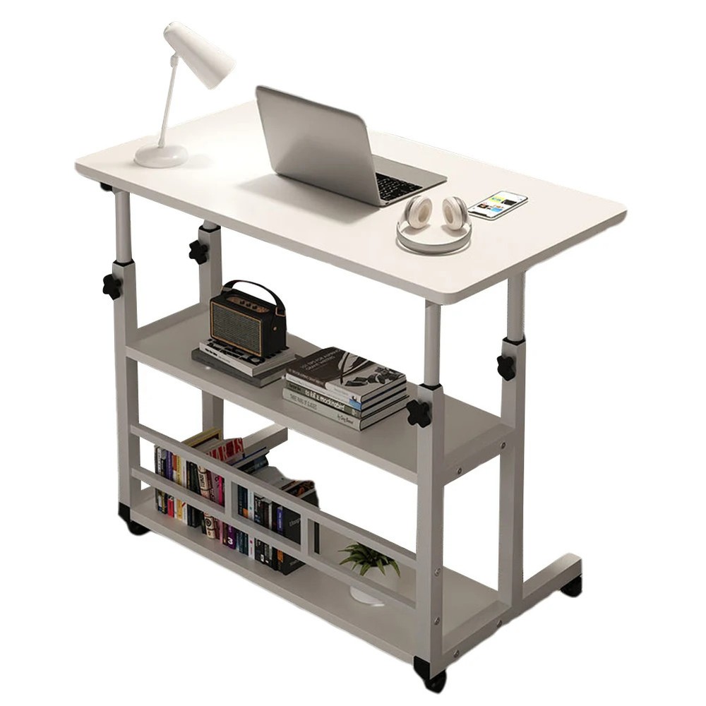 Multi-Layer Standing Desk Height Adjustable Wooden Computer Desk Work Table