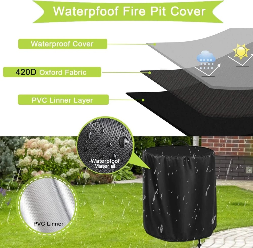 Heavy Duty 420D Fire Pit Cover for 36" Globe Fire Pit Sphere