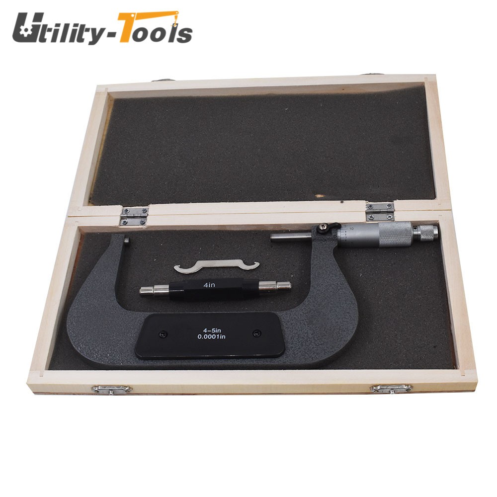 Universal Outside Micrometer 4-5"/0.0001" Carbide Tipped Precision Micrometer