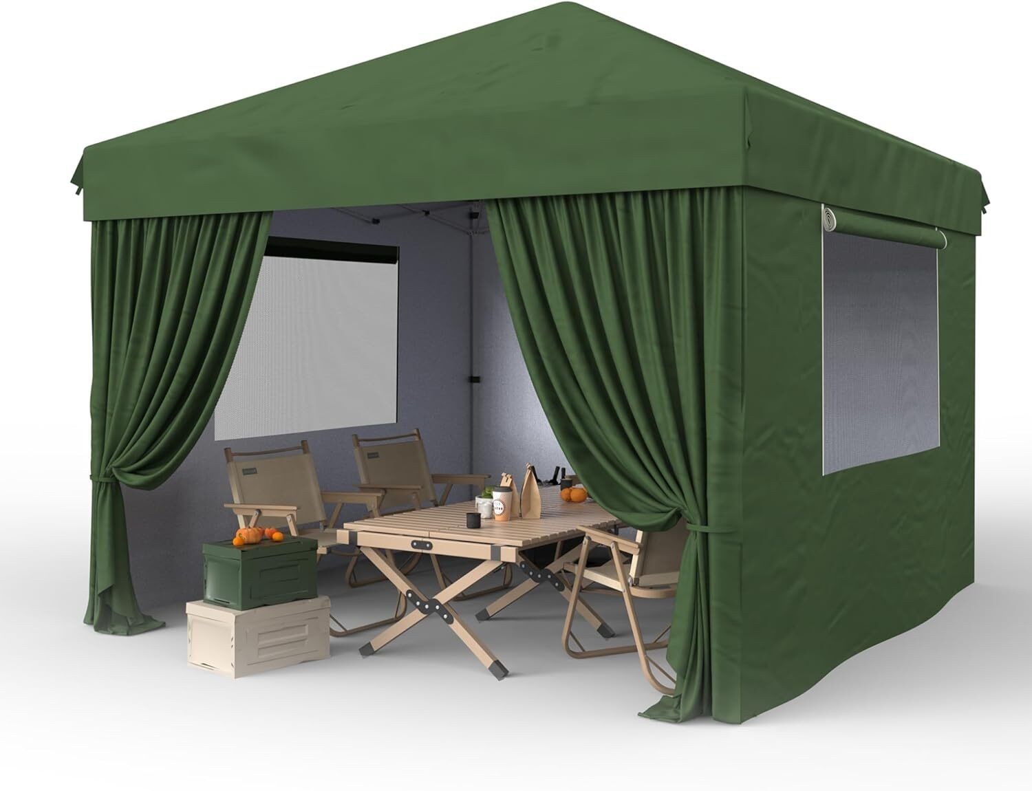 10' x 10' Pop up Canopy Tent Outdoor Shelter Gazebo with 4 Removable Sidewalls