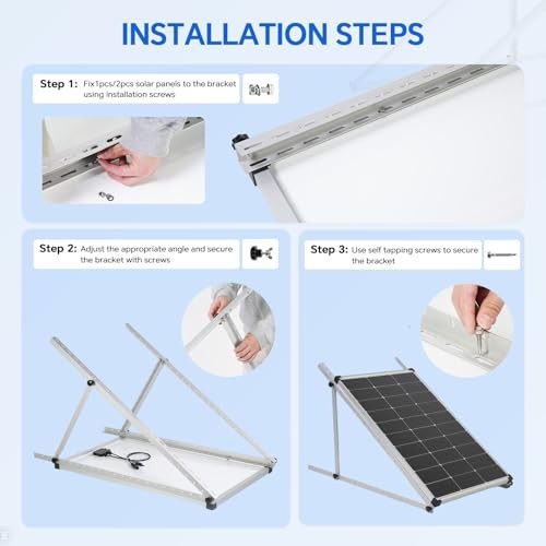 Inch 4Sets Solar Panel Mounting Brackets Kit 0-90 Adjustable 45 4 Sets Silver