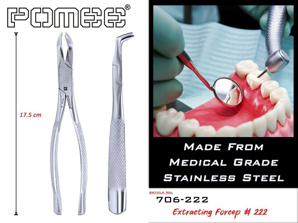 Pomee USA Extracting Forceps #222 Universal Lower 3rd Molar Dental Tool