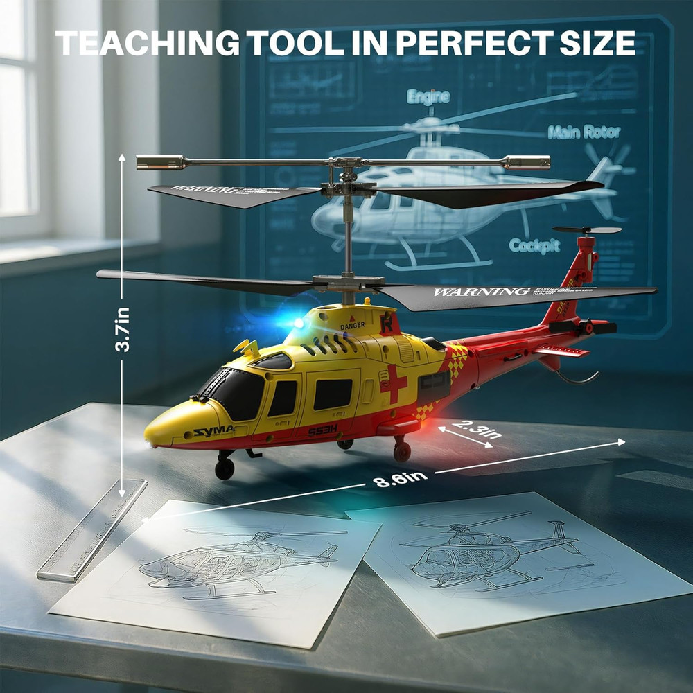 S53H Remote Control Helicopter with Simulation Rescue Design, One Key Take-Off,