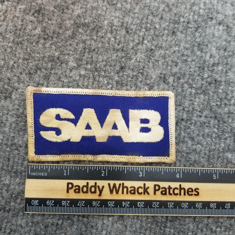 Vintage SAAB Patch Car Auto 80s Stained AD0