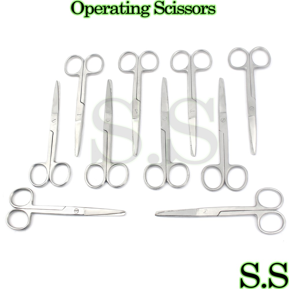 10 OPERATING Scissors 4.5" Sharp/Blunt Straight Surgical Veterinary Instrument