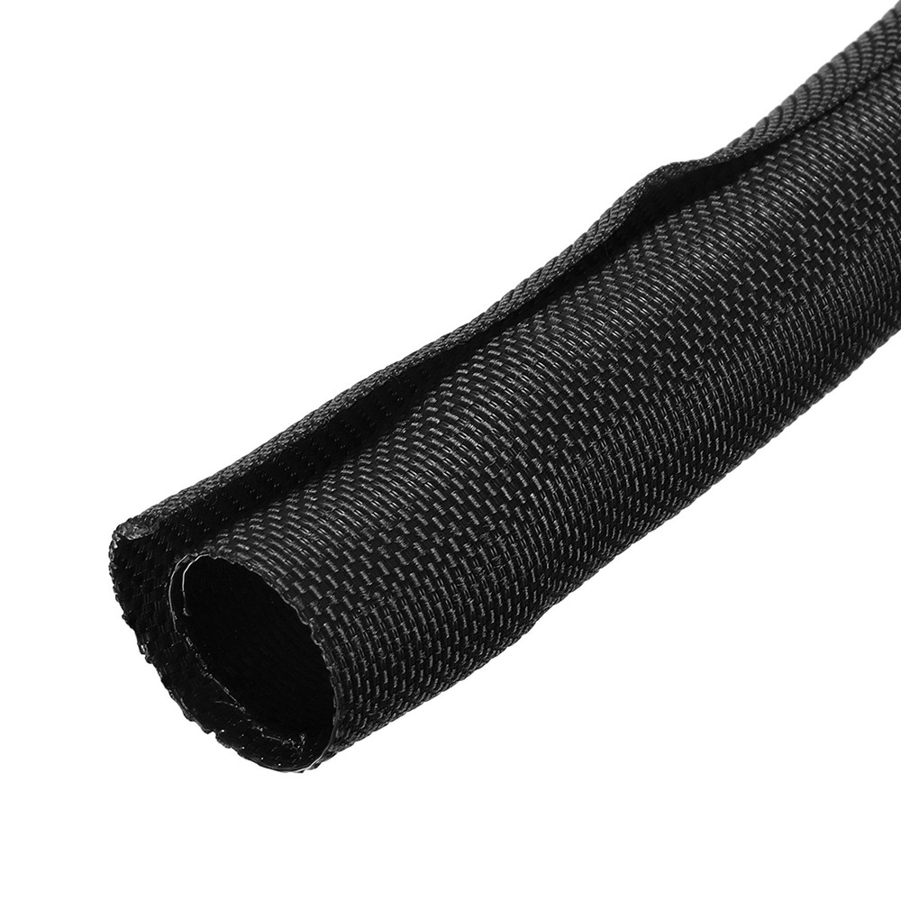 Wire Split Braided Cable Management Sleeve, Black (5/8" - 49 Feet)