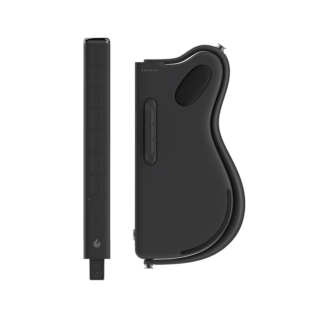 LAVA GENIE Stringless Guitar Bundle Case Mic Stand Sanitizer Black