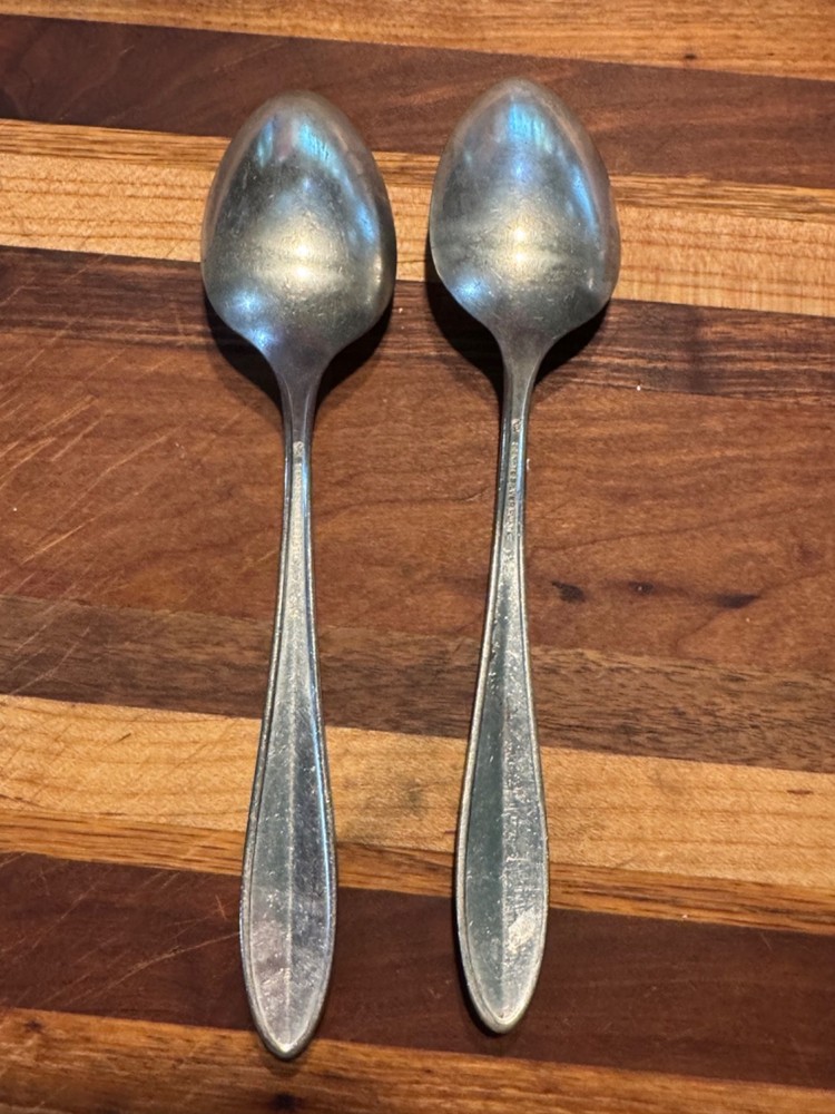 SENATE SILVER Plate Silver Plated Flatware Spoons 2 pc