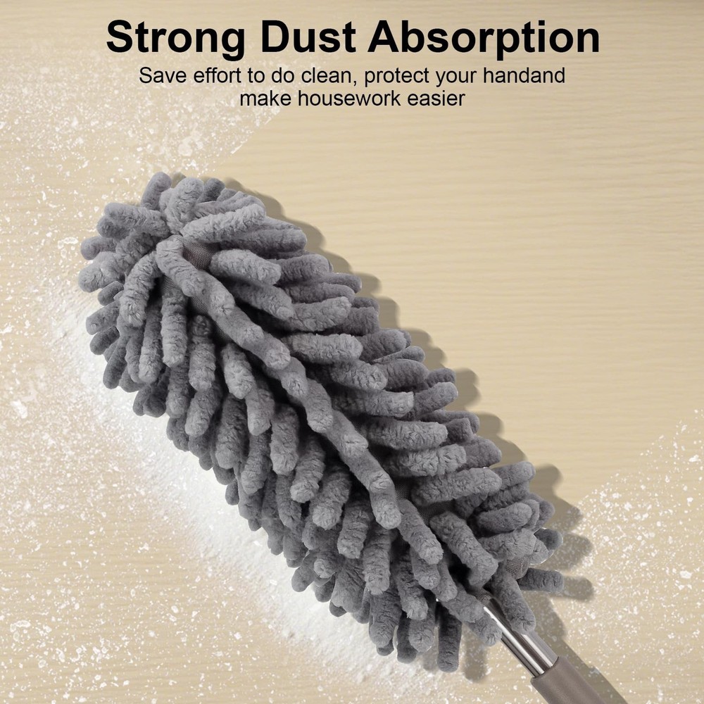 Microfiber Feather Duster for Cleaning,Sheneyron Washable Dusters,with 2pcs R...