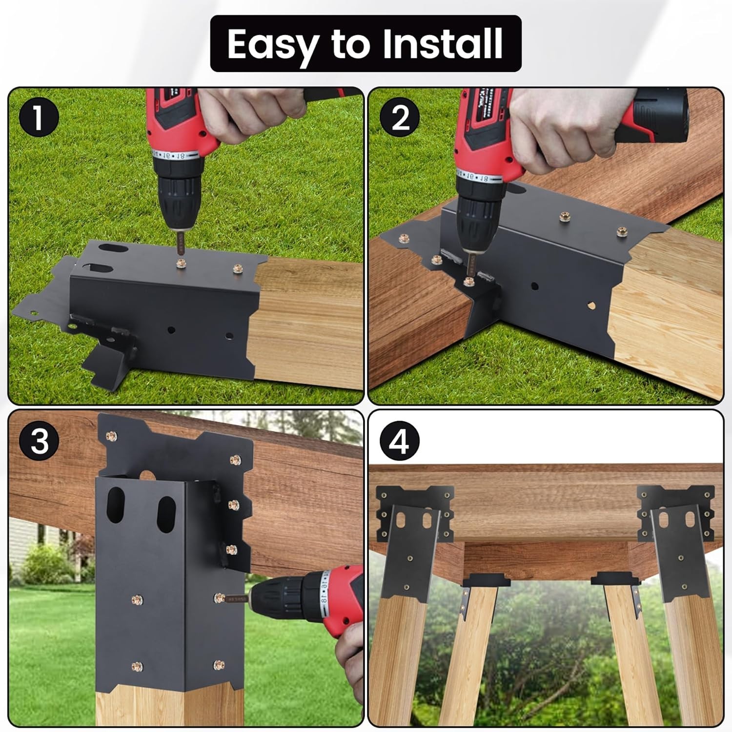 8 PACK Deer Blind Brackets, Outdoor 4 x 4 Platform Bracket, 14 Gauge Steel