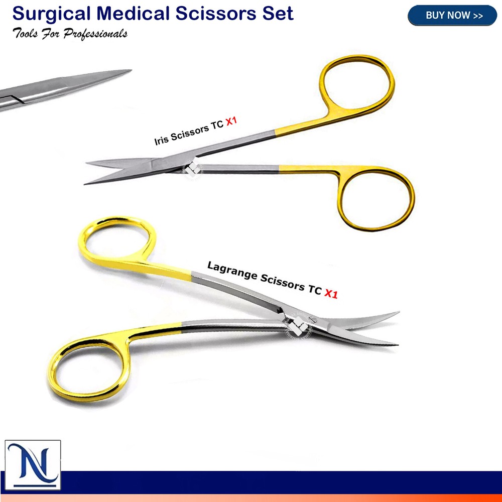 La Grange Double Curve Iris Scissors Tissue Scissors for removing Ponch Biopsy