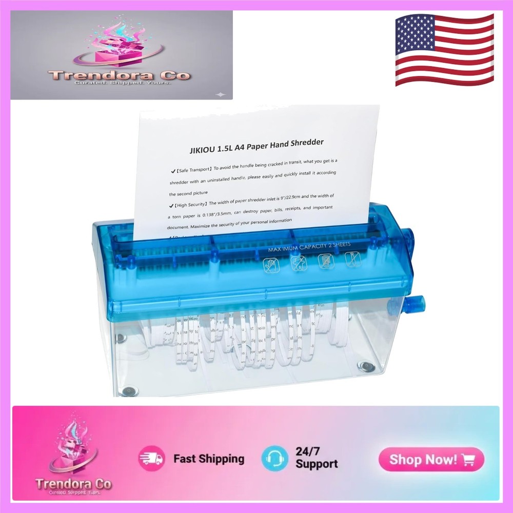 Handheld A4 Paper Cutting Tool with 1.5L Bin – Elegant Shredding Solution