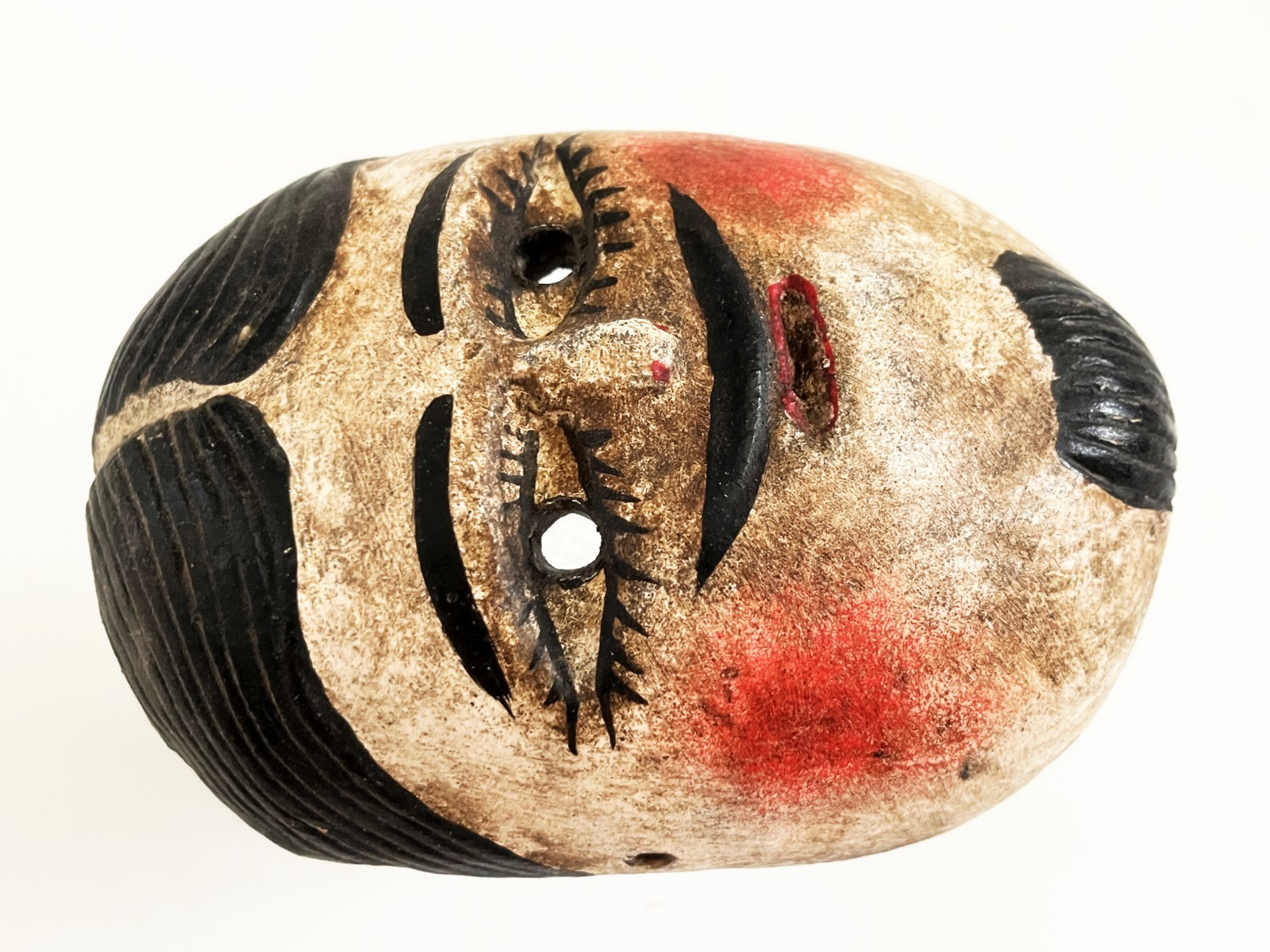 VTG MEXICAN HIDALGO JUANEGRO CUANEGRO JUAN NEGRO FOLK ART HAND CARVED DANCE MASK