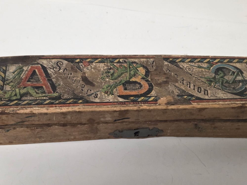 Antique Wood Pencil Box
