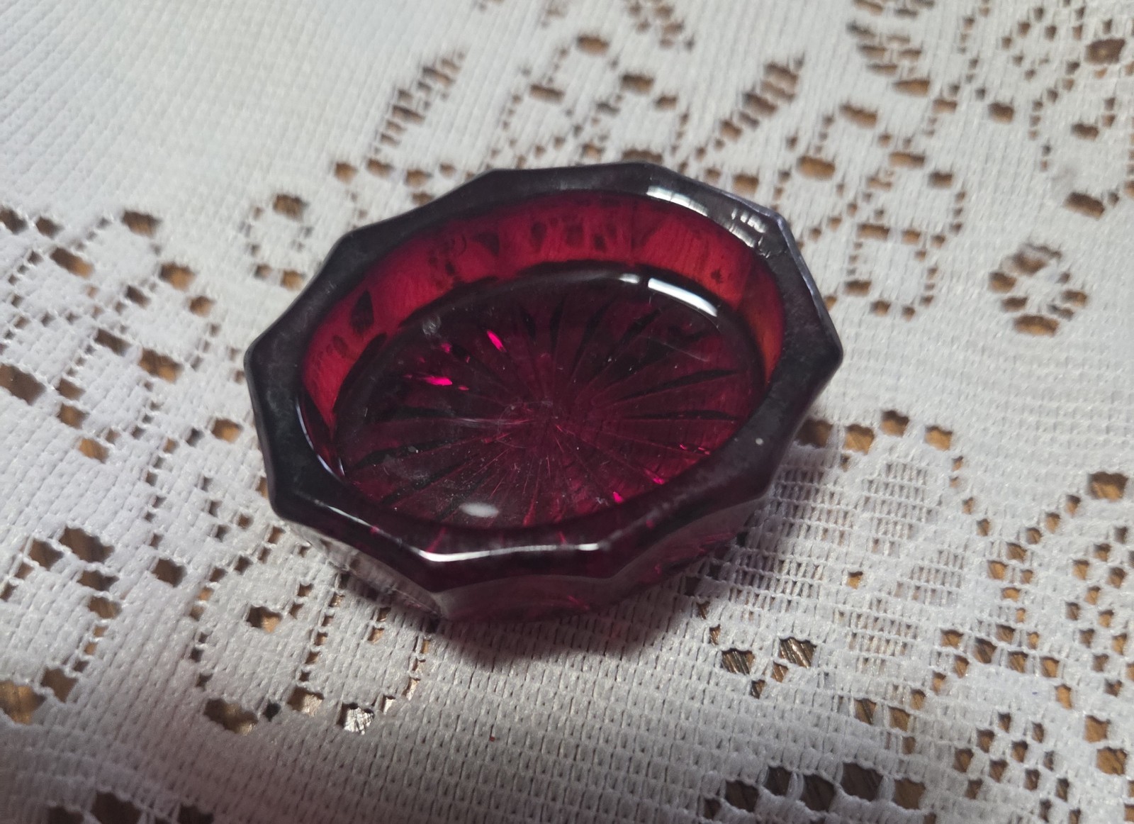 Mosser  Glass  Nine Sided Open Salt Cellar