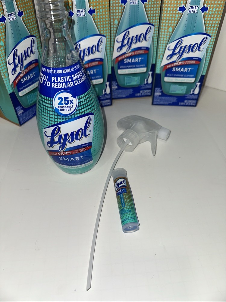 (4) Lysol Fresh Waterfall Scent Multi Purpose Cleaner Refill Bottle +Concentrate