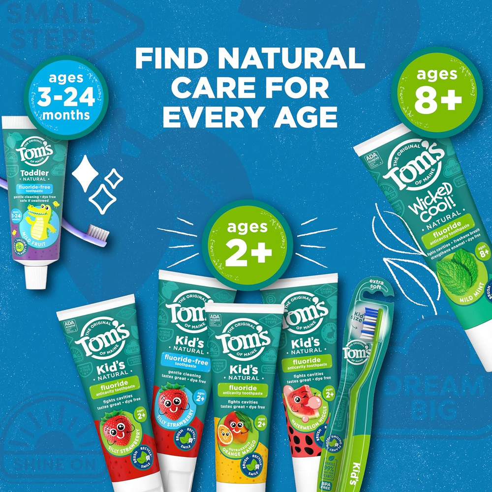 Fluoride-Free Toddler Training Toothpaste, Mild Fruit, 1.75 Oz. 3-Pack (Packagin