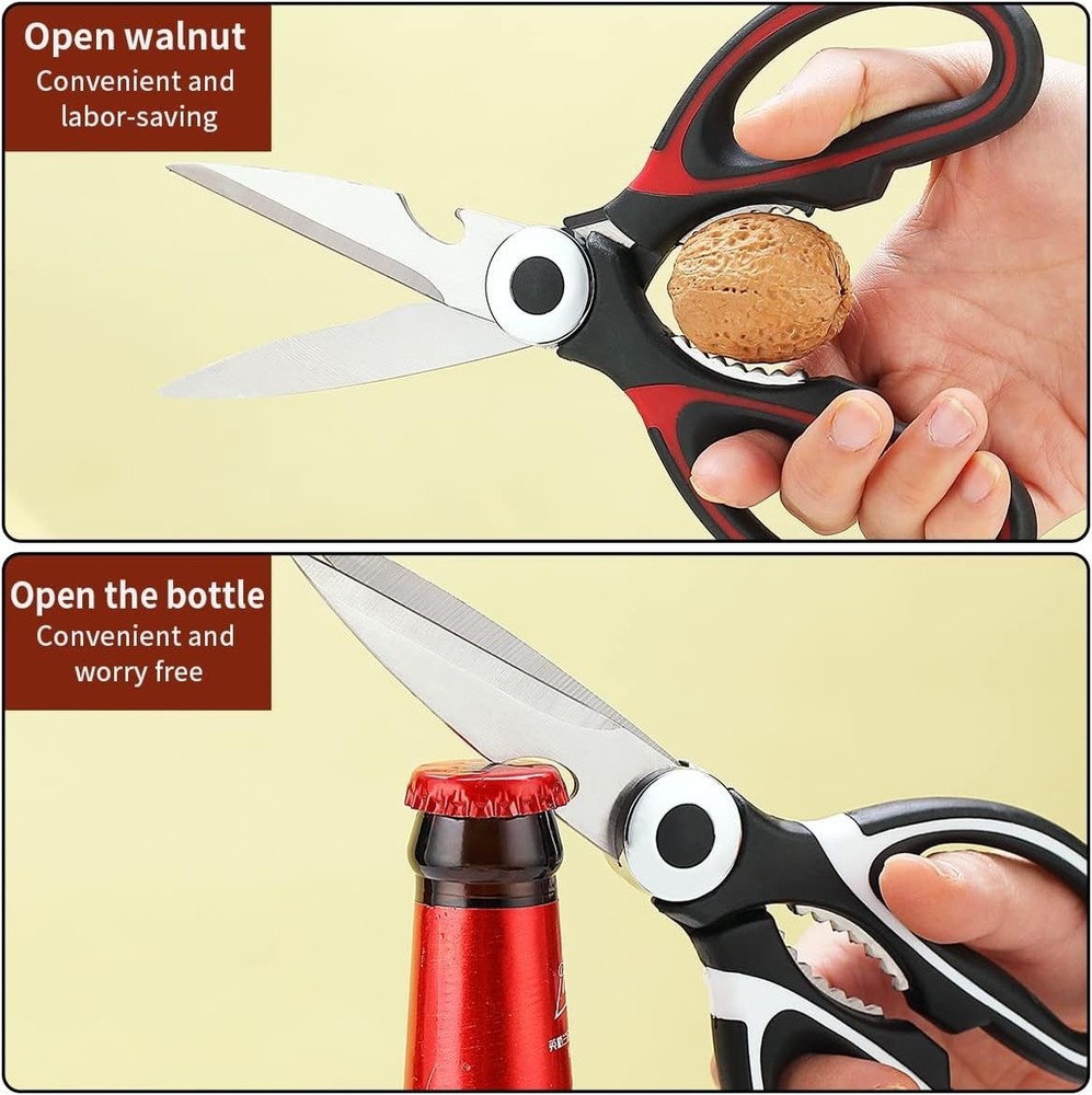 Versatile Heavy Duty Kitchen Shears - Sharp Stainless Steel Cooking Scissors