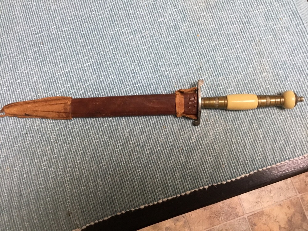 Vintage Brazilian Commando Knife Or Dagger With Original Sheath