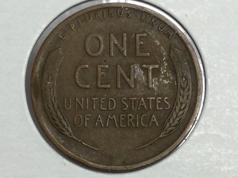 1919-D error split planchette Lincoln Cent
