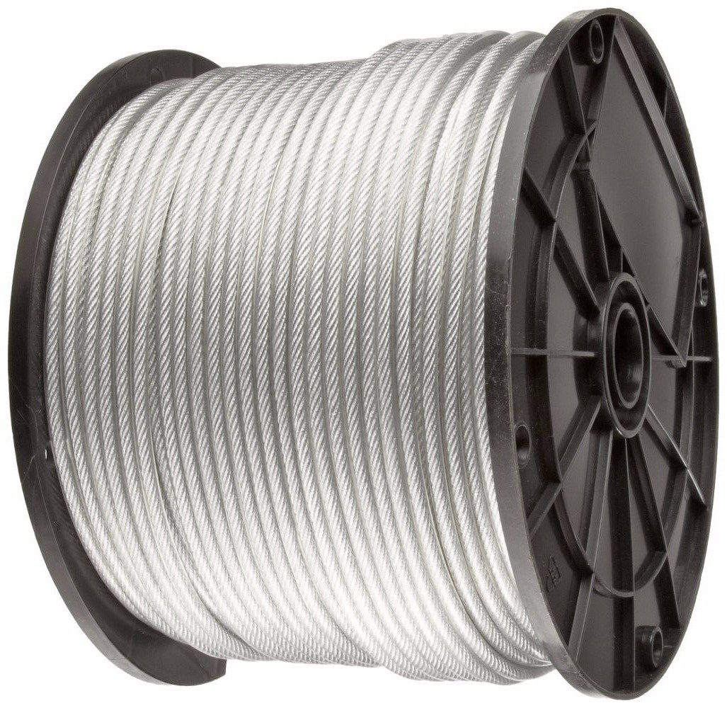 Vinyl Coated STAINLESS STEEL Cable 3/32 - 1/8, 7x7: 50 to 1000 Ft, Made in Korea