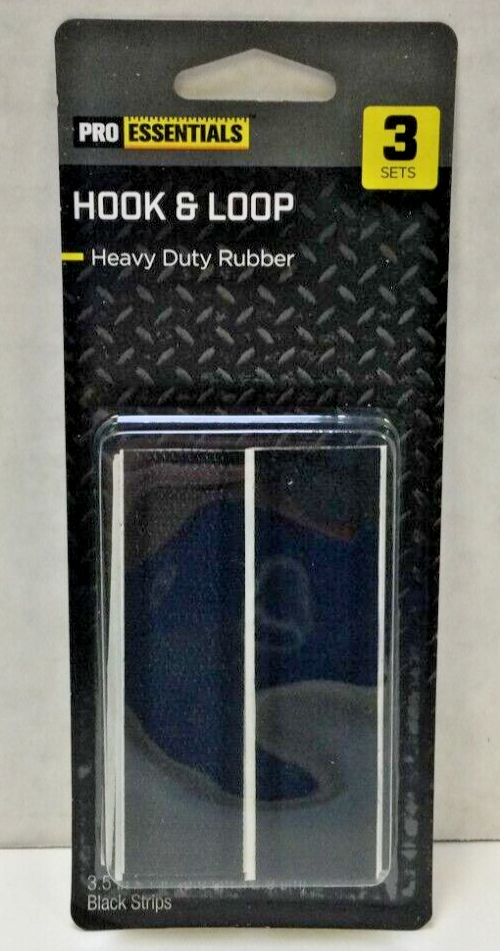 PRO ESSENTIALS Heavy Duty Hook & Loop Tape | Black | 30 Total Sets!