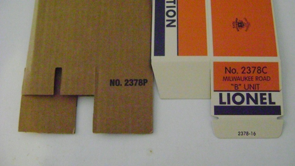 Lionel 2378 Milwaukee AB  Engine Licensed Reproduction Boxes