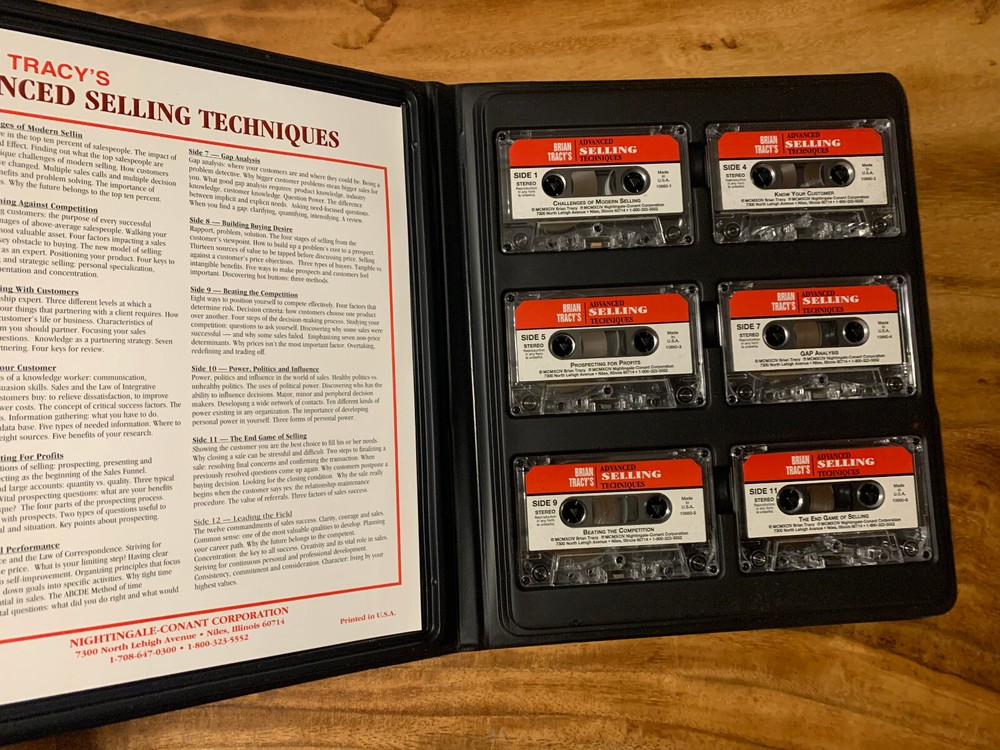 BRACY TRACY ADVANCED SELLING TECHNIQUES NIGHTINGALE 6 CASSETTE SET