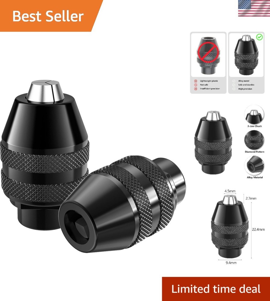 2-Pack Keyless Chuck for Dremel: Quick Change Rotary Tool Adapter Kit