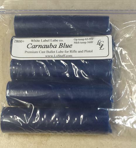 5 Sticks Carnauba Blue Cast Bullet Lube 2800fps White Label Lube  FREE SHIPPING