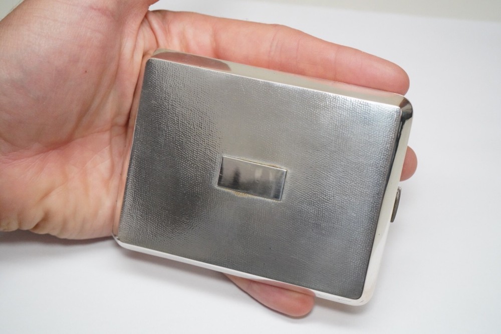Outstanding HANDMADE Solid Silver Cigarette Case - Nanking - Business Card Case