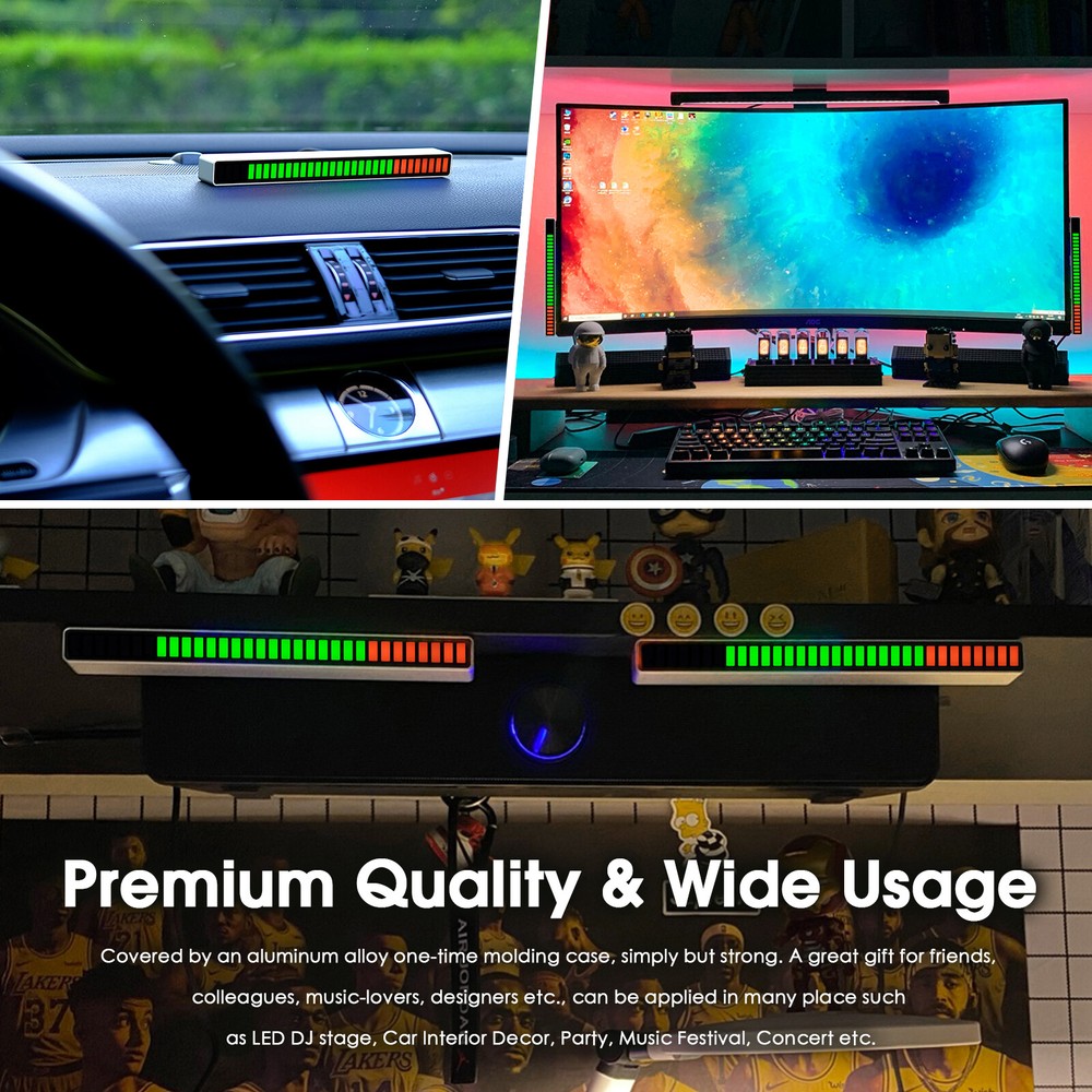 32 Bit MIC Sound Control Level Indicator LED Music VU Meter Light Audio Spectrum