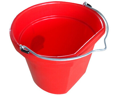 Utility Bucket, Flat Sided, Red Resin, 20-Qts.
