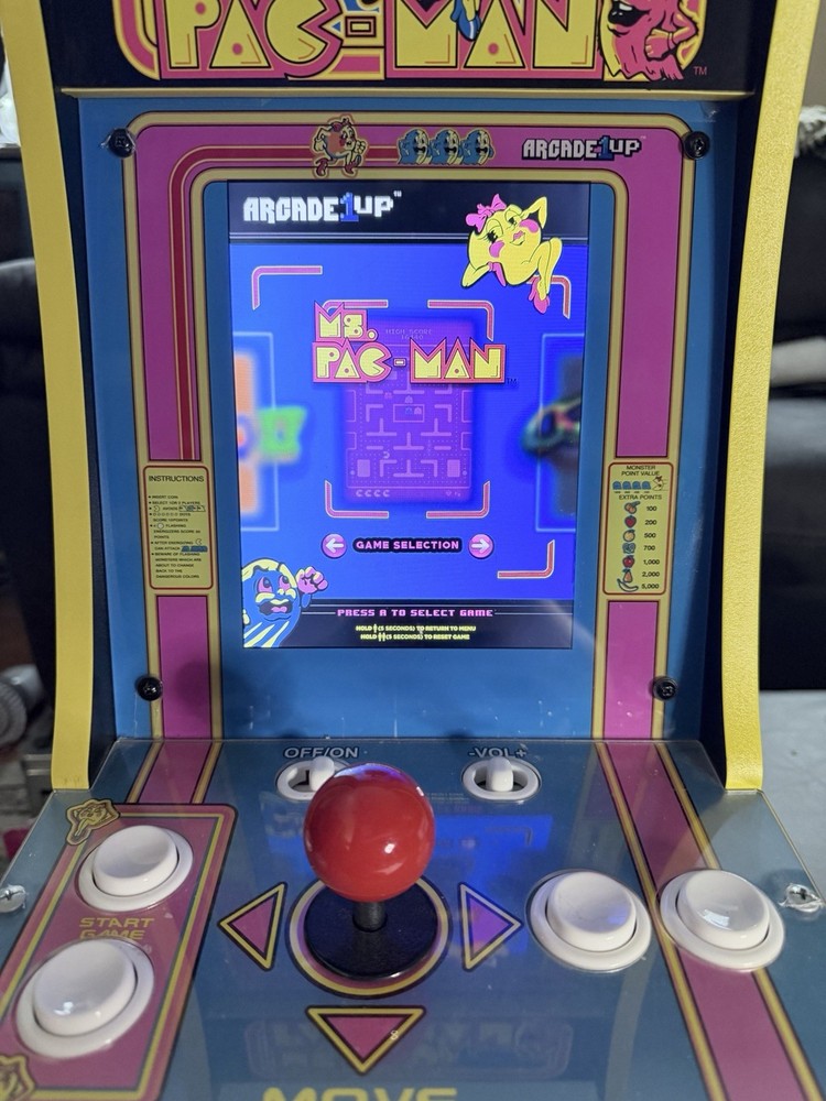 Arcade 1up 8261 Ms Pac-Man Tabletop Arcade GameSystem 16" Tested - works