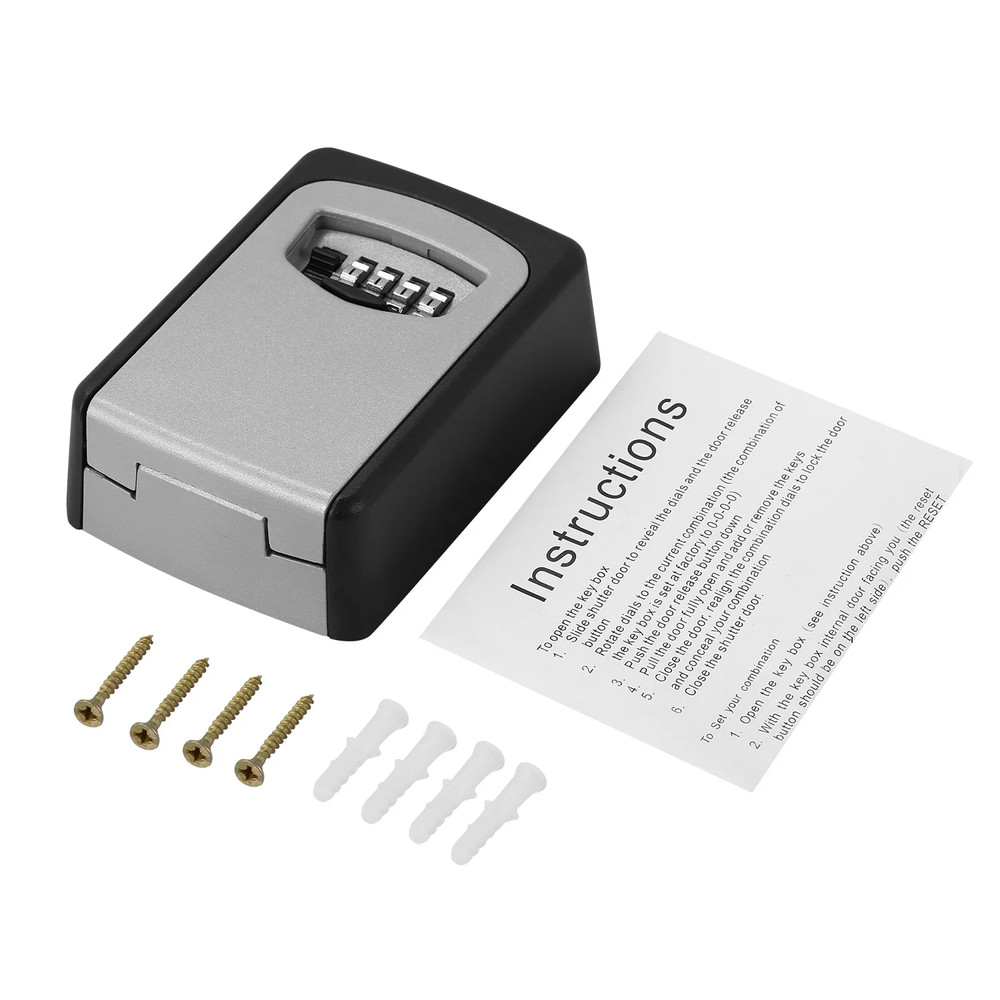 Waterproof Wall Mounted Key Lock Box Keys Storage Lock Box 4 Digits Codes USA