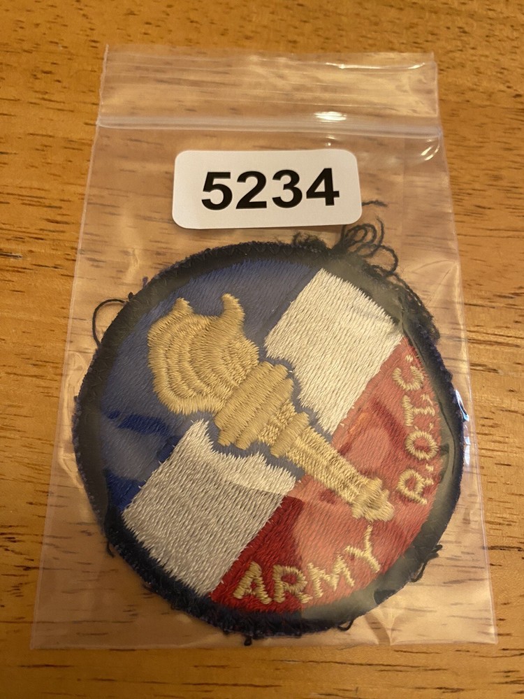 US Army ROTC Patch Red White Blue Torch INV5234