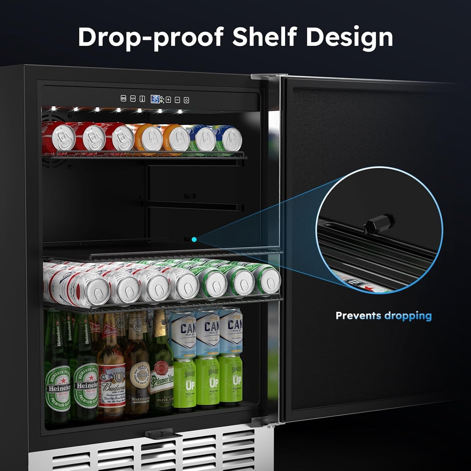 24 In Outdoor Beverage Refrigerator Stainless Steel Beverage Cooler Beer Fridge