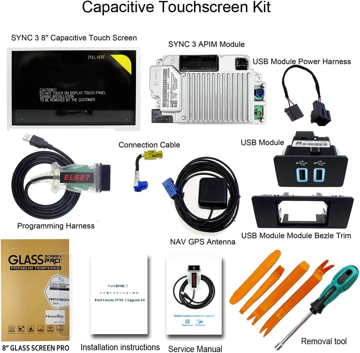 OEM SYNC 2 to SYNC 3 3.4 Upgrade Carplay Kit Fit for Ford Sync3 NA223 Navigation